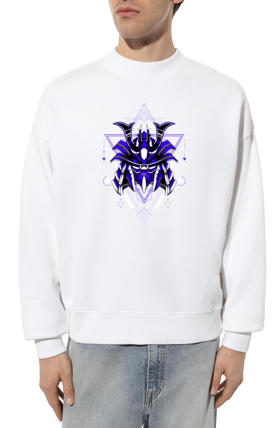 Sci-fi Fantasy anime t-shirt design (samurai mask)_3 - Unisex Sweatshirt