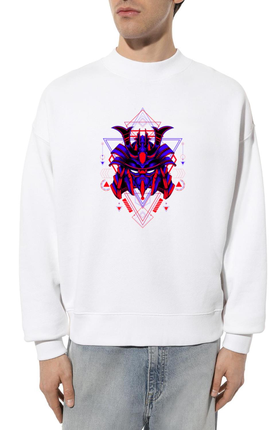 Sci-fi Fantasy anime t-shirt design (samurai mask)_4 - Unisex Sweatshirt