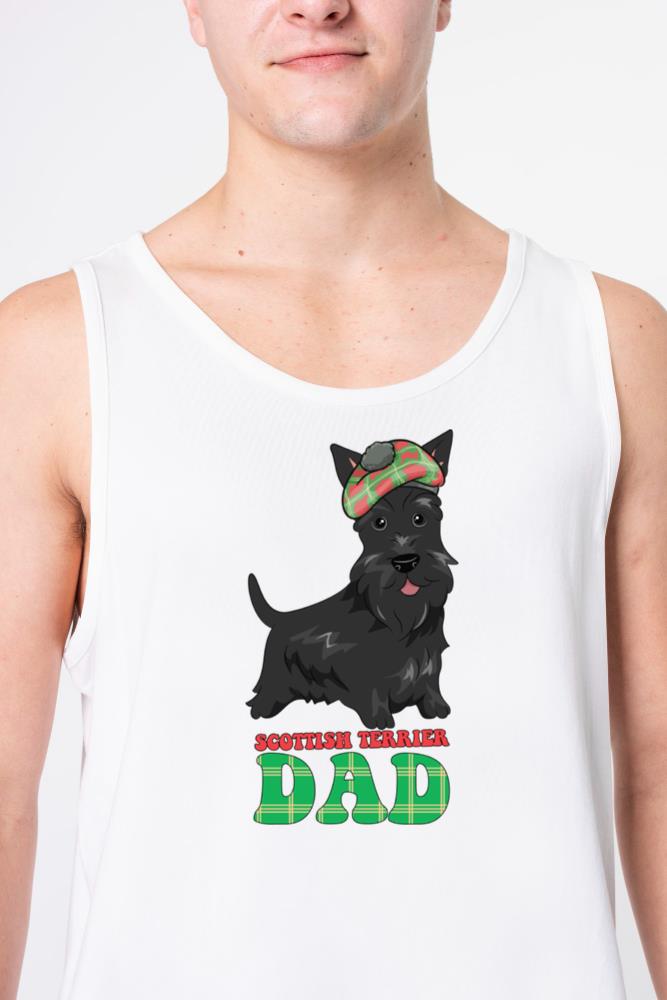 Scottie Dog Wearing Tartan Print - Unisex Tank Top