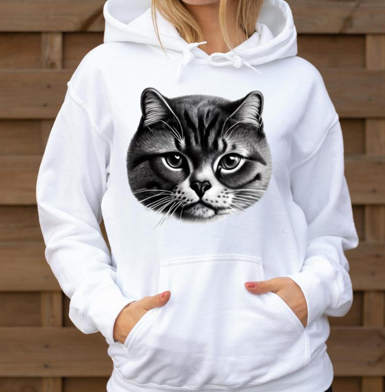 Scottish Shorthair Cat Sketch - Unisex Hoodie