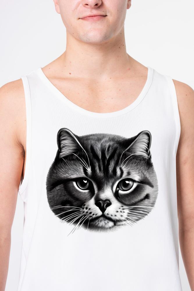 Scottish Shorthair Cat Sketch - Unisex Tank Top