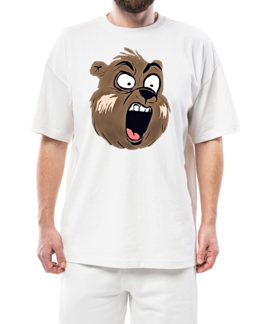 Screaming Bear Face Funny Angry Animal Cartoon - Unisex Standard T-Shirt