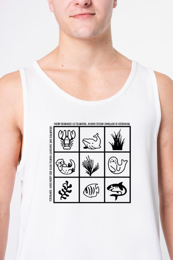 sea animal biodiversity print - Unisex Tank Top