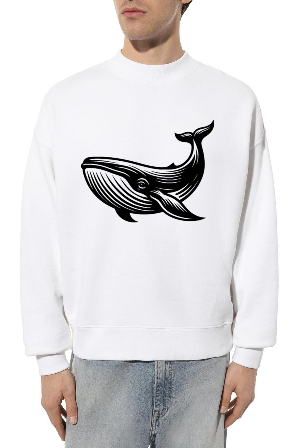 Sea Animal Vintage Whale No Plastic In Living - Unisex Sweatshirt
