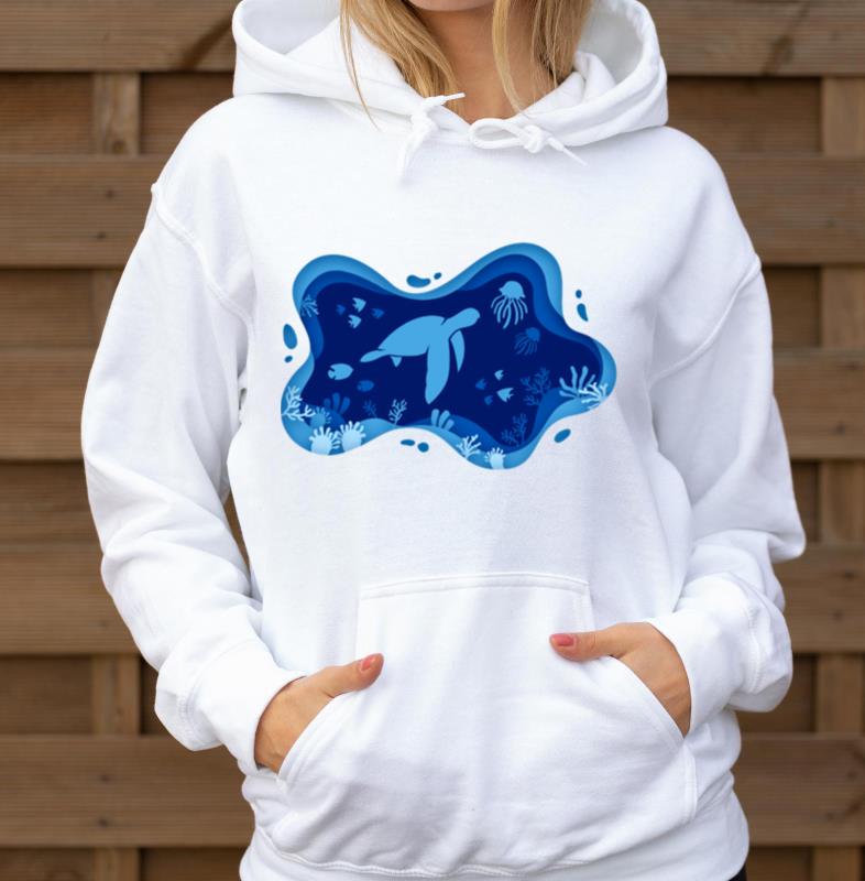 Sea Turtle Sea Ocean Blue Aqua Sea Animal - Unisex Hoodie