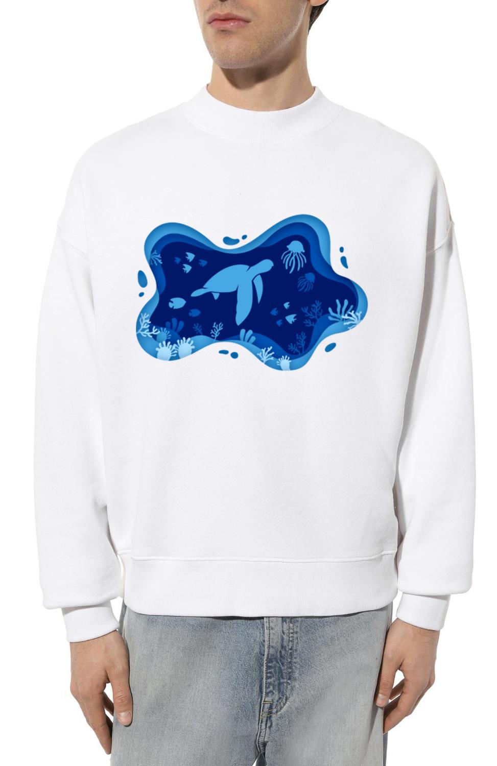 Sea Turtle Sea Ocean Blue Aqua Sea Animal - Unisex Sweatshirt