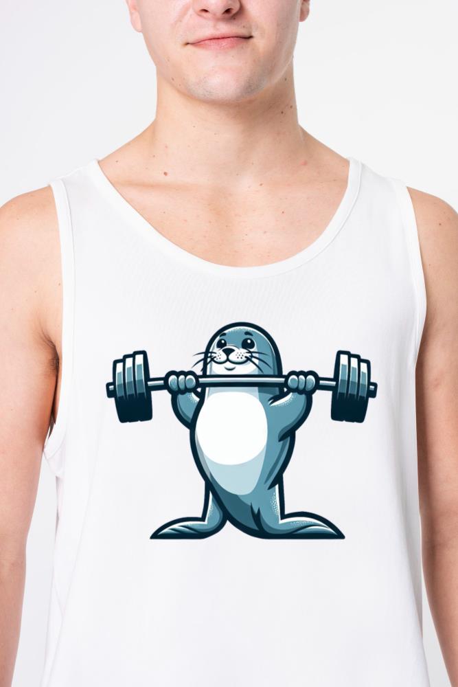 Seal fitness workout gym barbells training - Unisex Tank Top