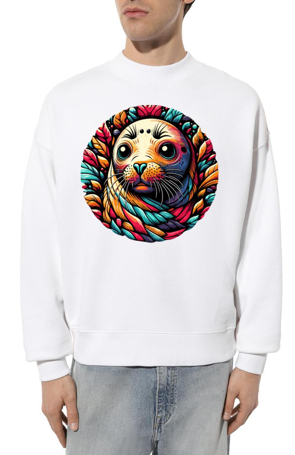 Seal Graphics Tee Stylish Marine Animal Lovers - Unisex Sweatshirt