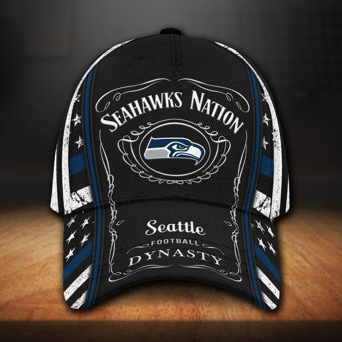 Seattle Seahawks Jack Daniels 3D Classic Baseball Cap CNI1820