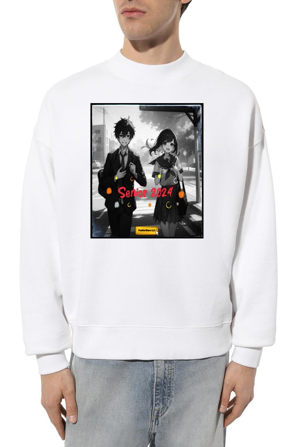 Senior 2024 Counterfeit Anime Aesthetic - Unisex Sweatshirt