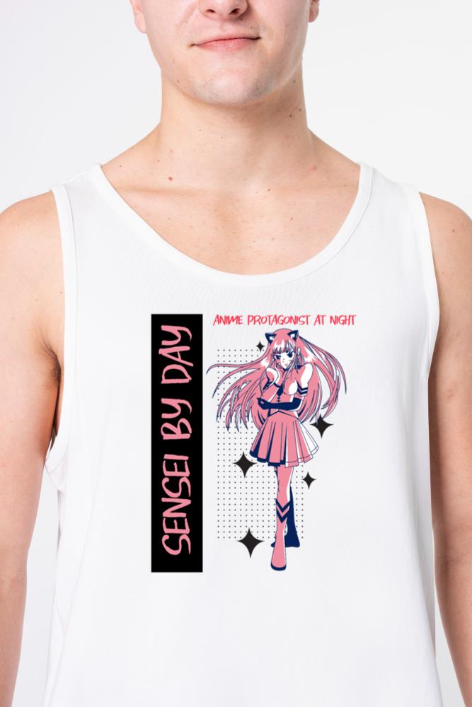 Sensei By Day, Anime Protagonist at Night - Unisex Tank Top