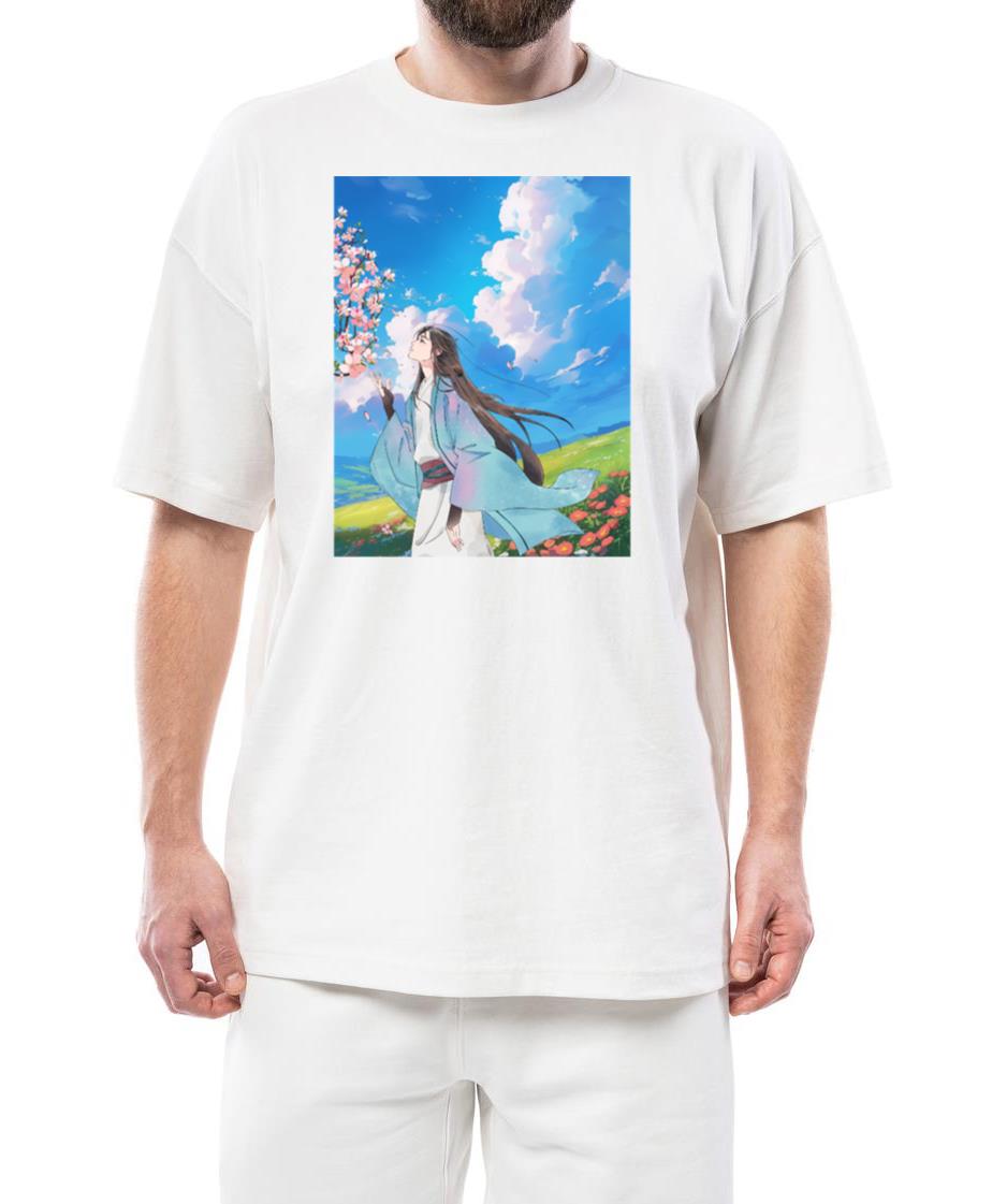 Serene Blossom Anime Aesthetic T-Shirt - Unisex Standard T-Shirt