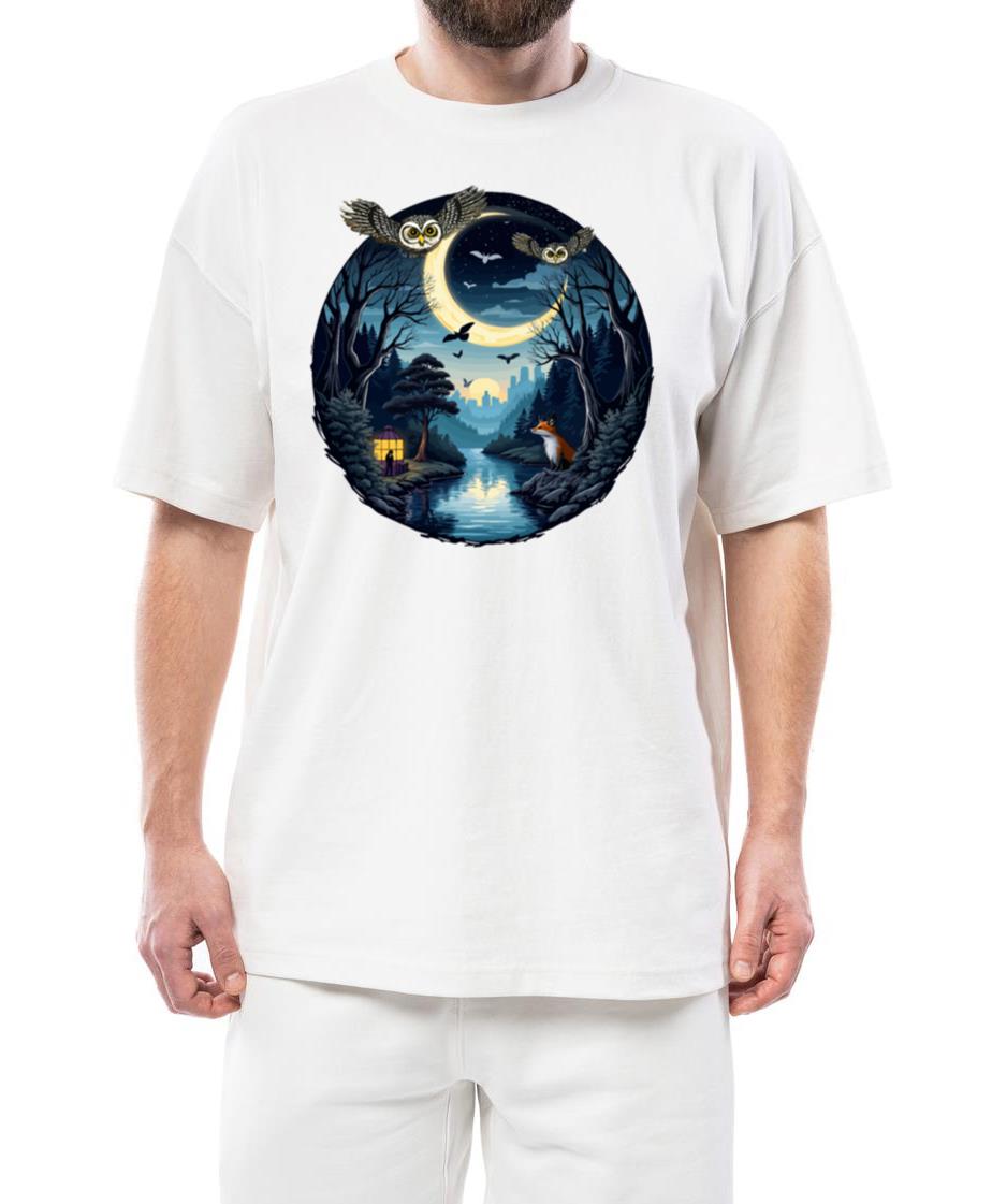 Serene Foxes Beneath Moonlit Waters - Unisex Standard T-Shirt