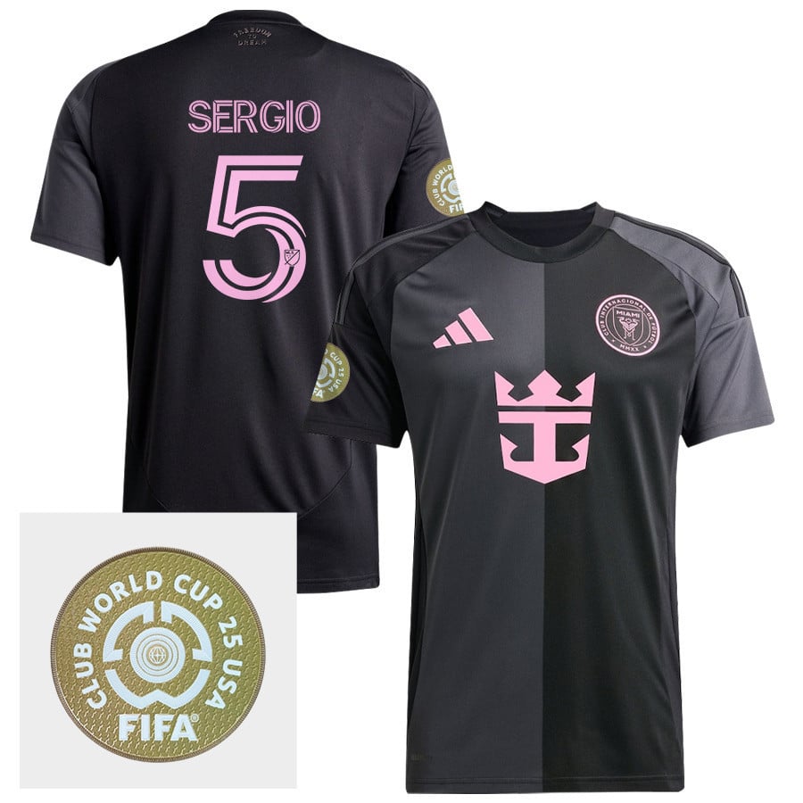 Sergio Busquets 5 Inter Miami CF 2025 The Fortitude Kit FIFA Club World Cup 25 USA Patch Men Jersey - Black