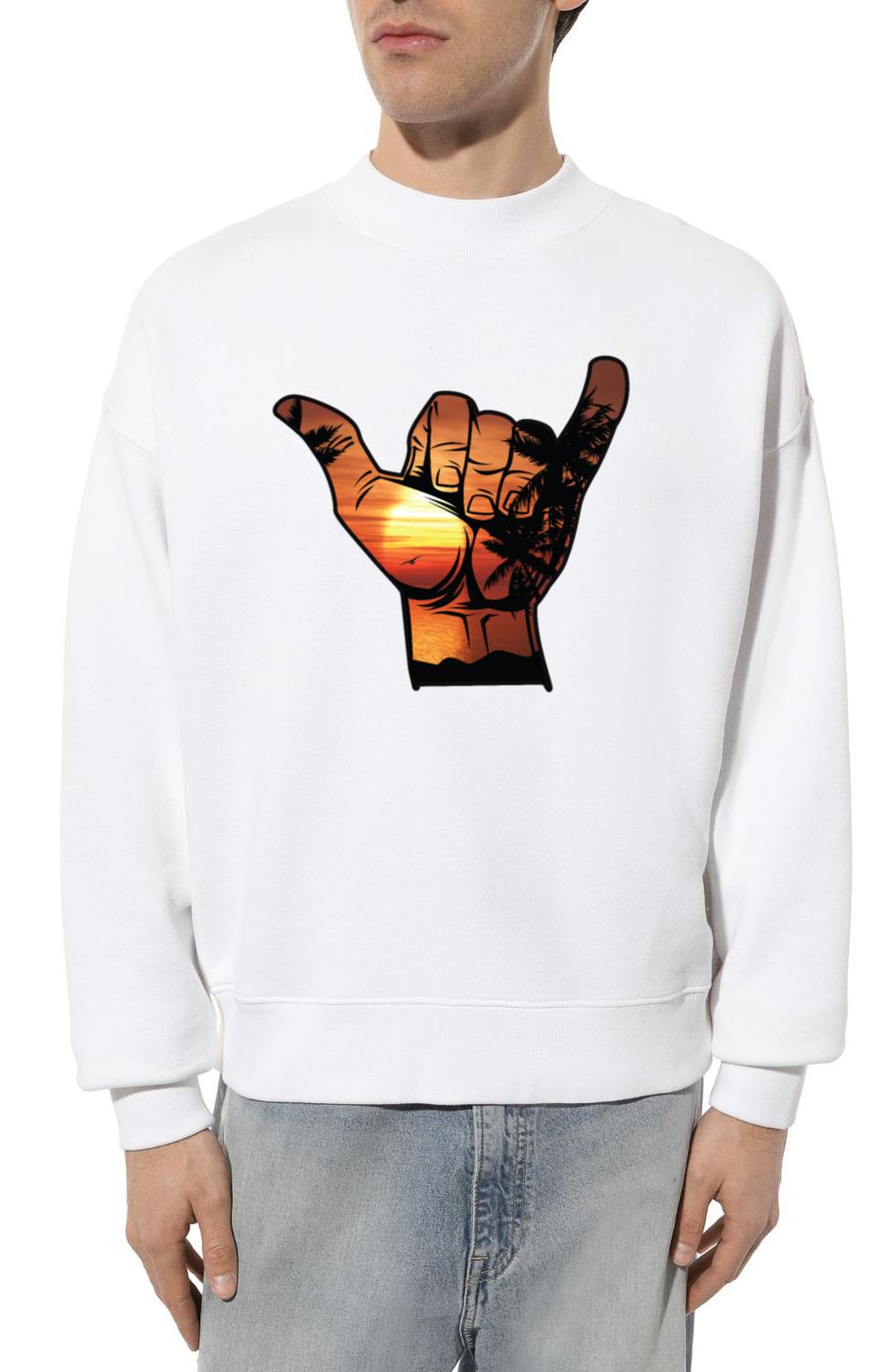 Shaka hand orange sunset - Unisex Sweatshirt
