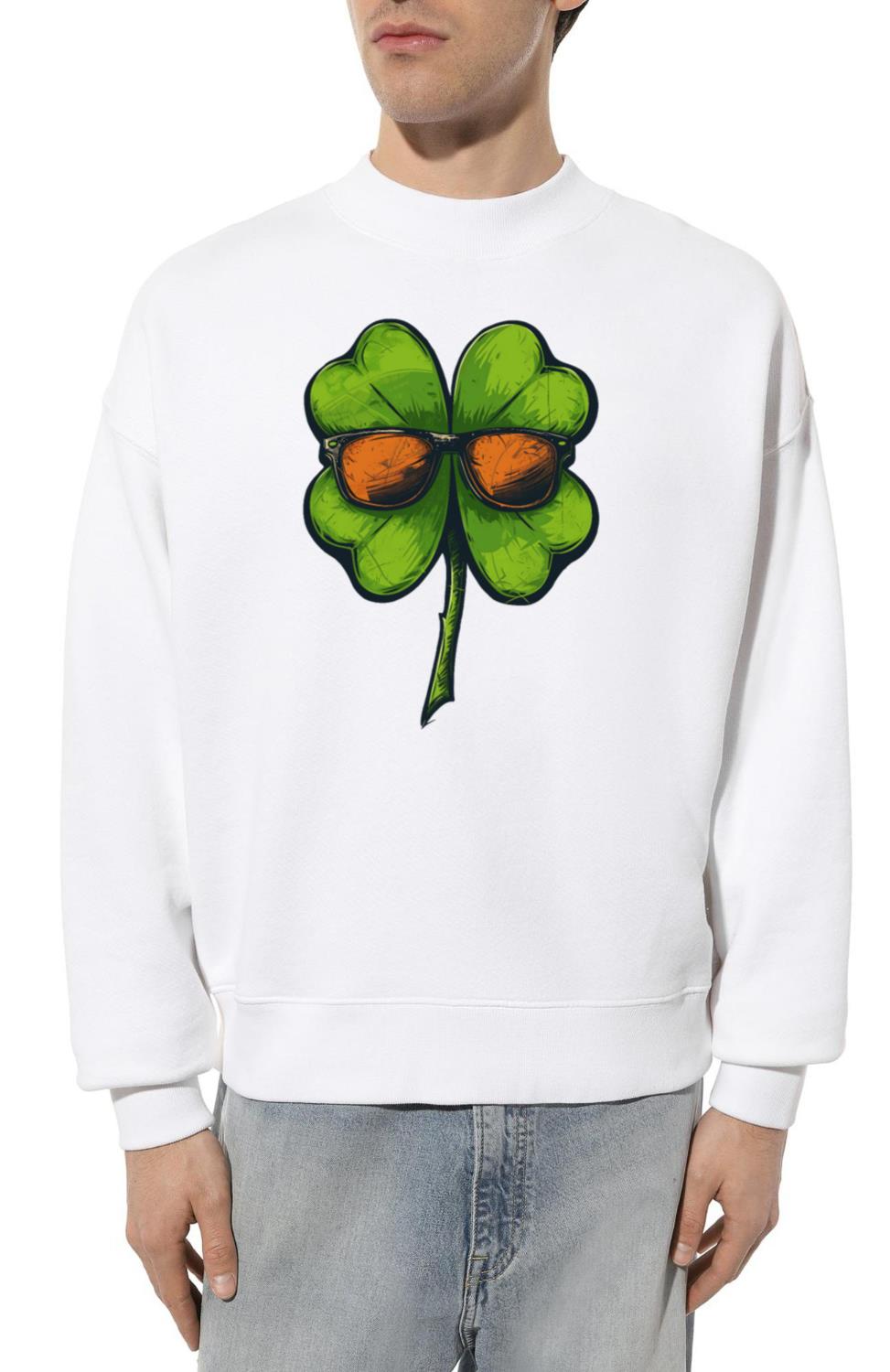 Shamrock Sunglasses Clover Saint Patrick's Day - Unisex Sweatshirt