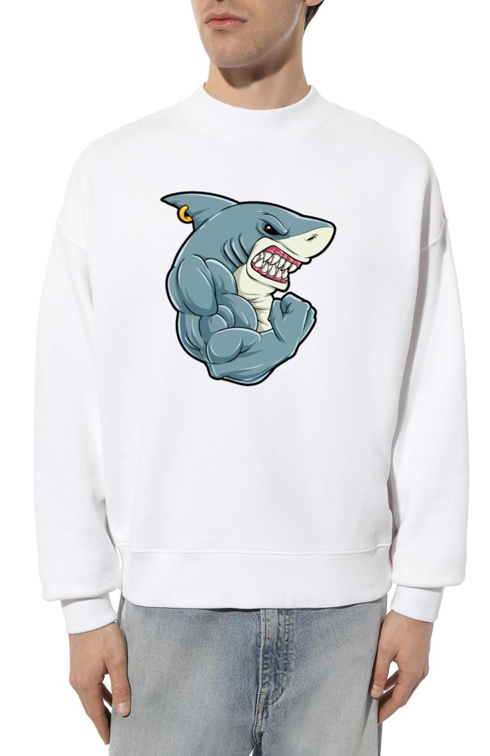 Shark At The Gym _ Fitness Training Muscles - Unisex Sweatshirt