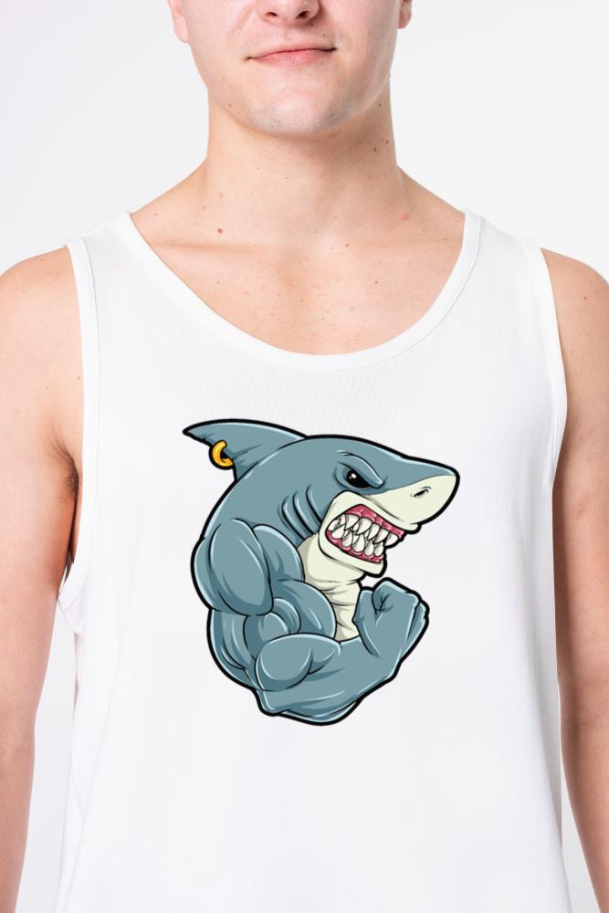 Shark At The Gym _ Fitness Training Muscles - Unisex Tank Top