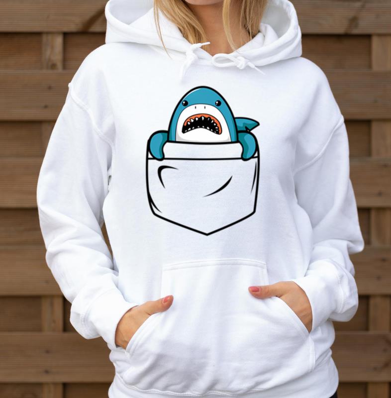 Shark Pocket Animal Pets Shark Mens - Unisex Hoodie