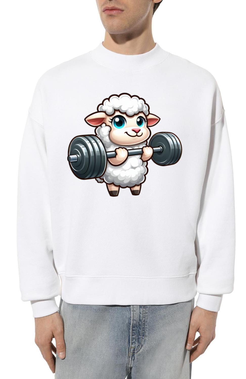Sheep Lamb Weightlifter Workout - Unisex Sweatshirt
