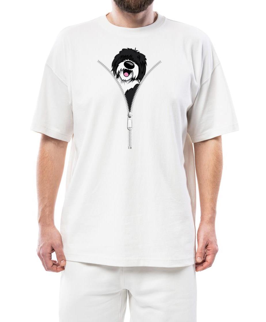 Sheepadoodle Dog Zipper, Funny Puppy Dog Owner - Unisex Standard T-Shirt