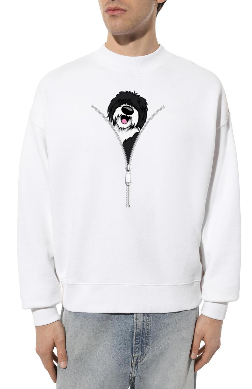 Sheepadoodle Dog Zipper, Funny Puppy Dog Owner - Unisex Sweatshirt