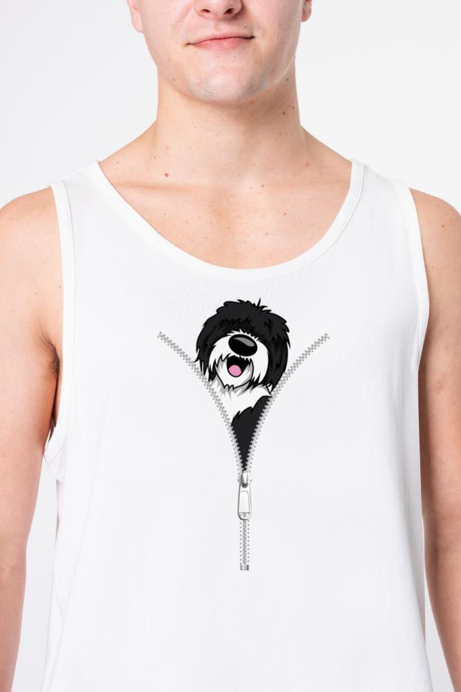 Sheepadoodle Dog Zipper, Funny Puppy Dog Owner - Unisex Tank Top