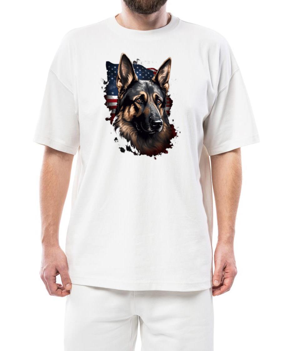 Shepherd Dog American Flag Proud Dog Lover - Unisex Standard T-Shirt