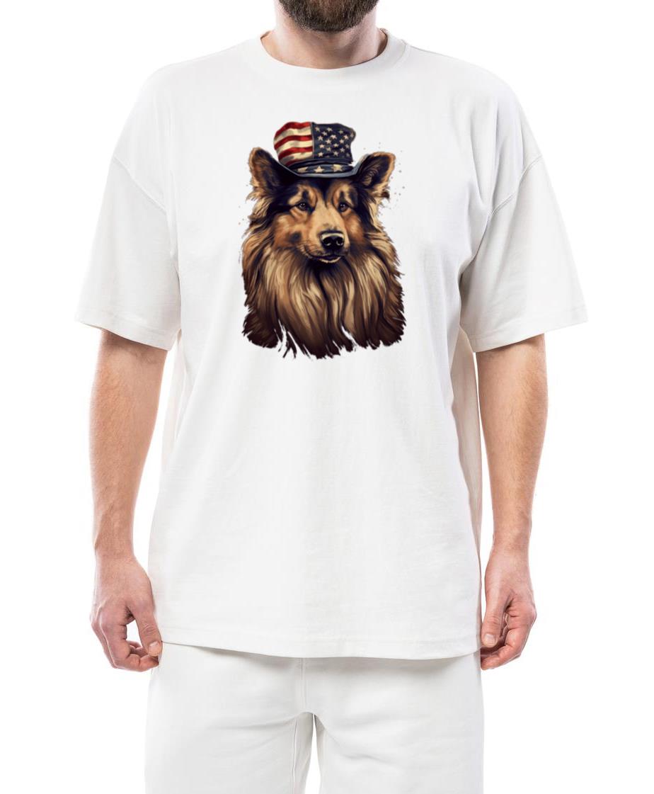 Shepherd Dog American Flag Proud Dog Lover_1 - Unisex Standard T-Shirt