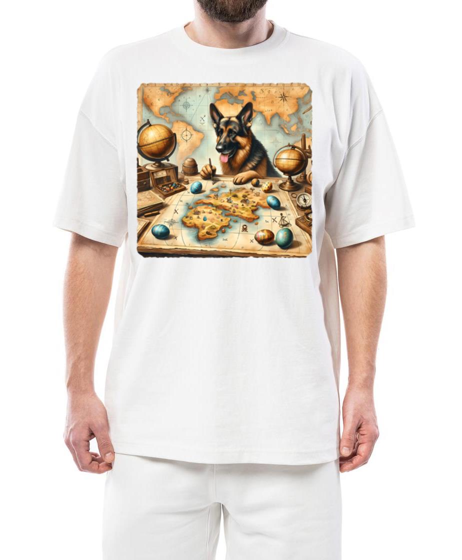 Shepherd Map Enchanted Island Dog - Unisex Standard T-Shirt