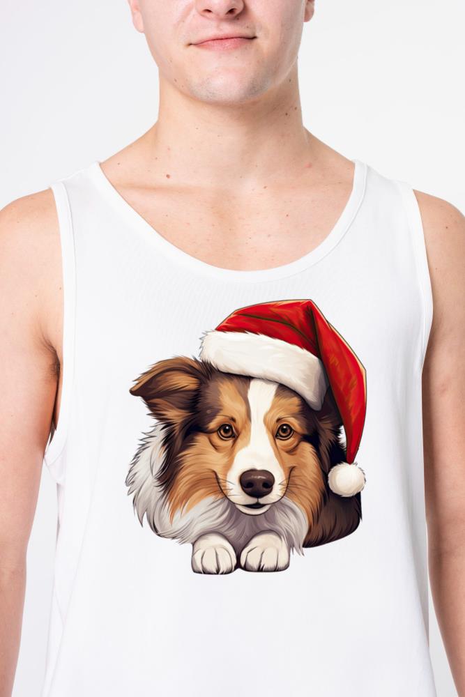 Shetland Sheepdog Christmas Dog - Unisex Tank Top