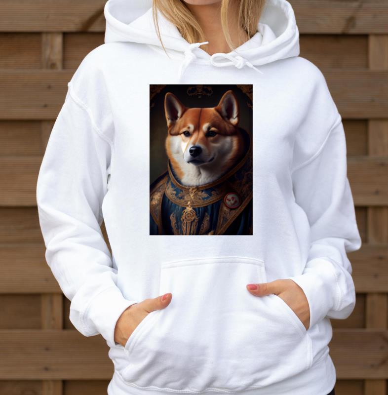 Shiba Inu Portrait Royal Renaissance Animal Painti - Unisex Hoodie