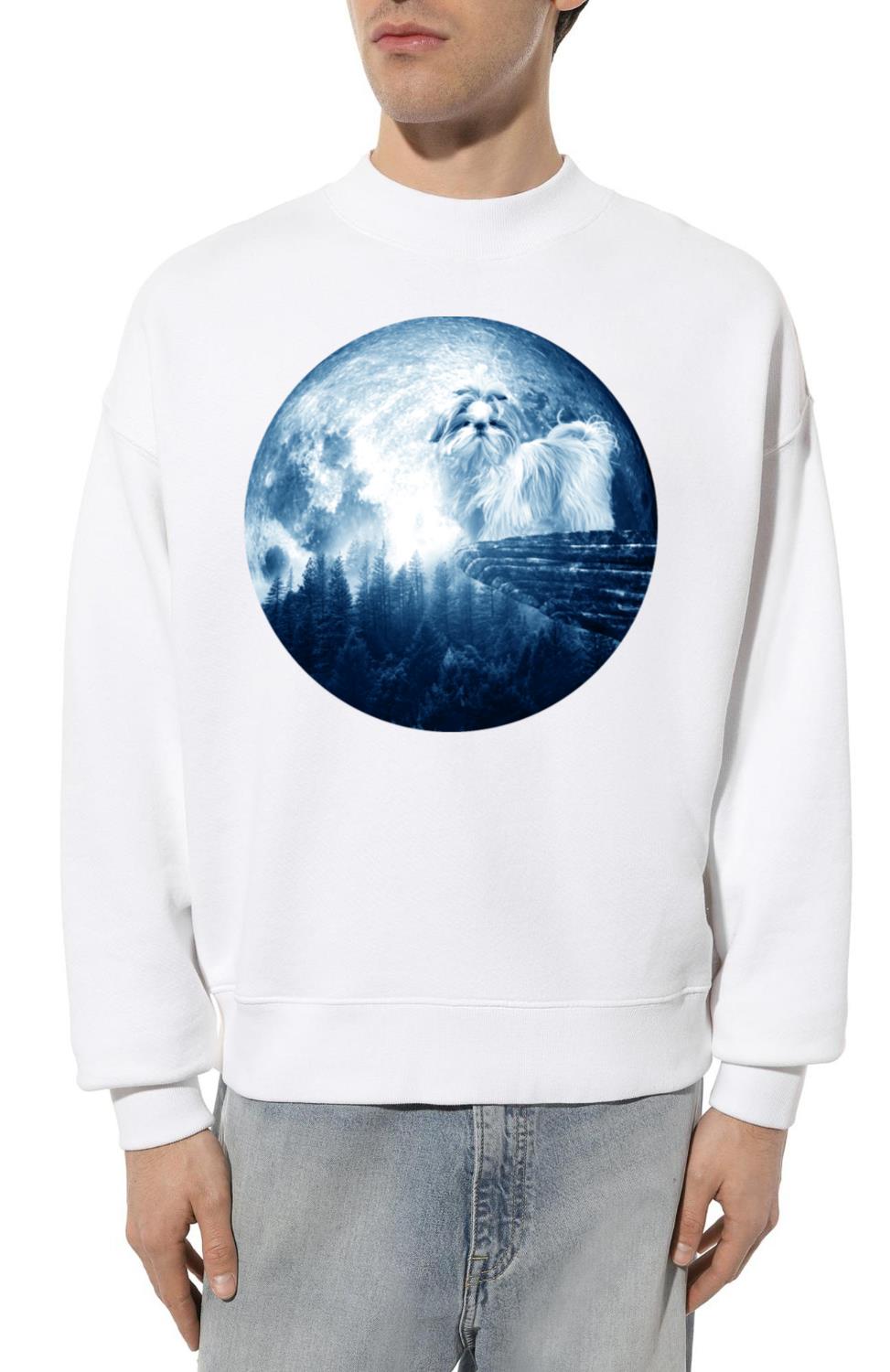 Shih Tzu Dog Moon Dog Mom Dad Women Men Dog Lovers - Unisex Sweatshirt