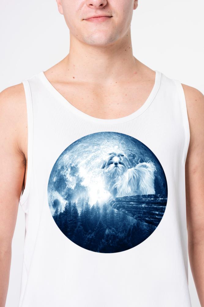 Shih Tzu Dog Moon Dog Mom Dad Women Men Dog Lovers - Unisex Tank Top