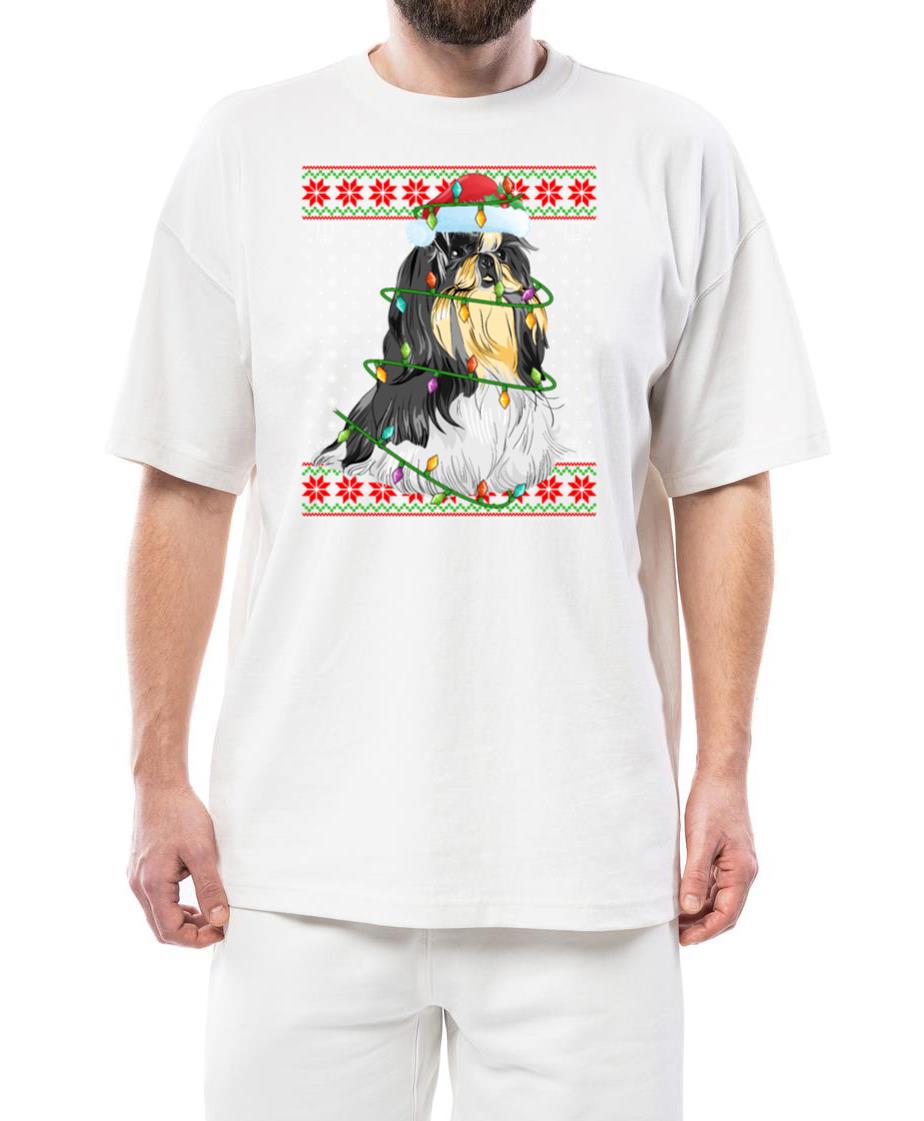 Shih Tzu Dog Ugly Christmas Lights - Unisex Standard T-Shirt