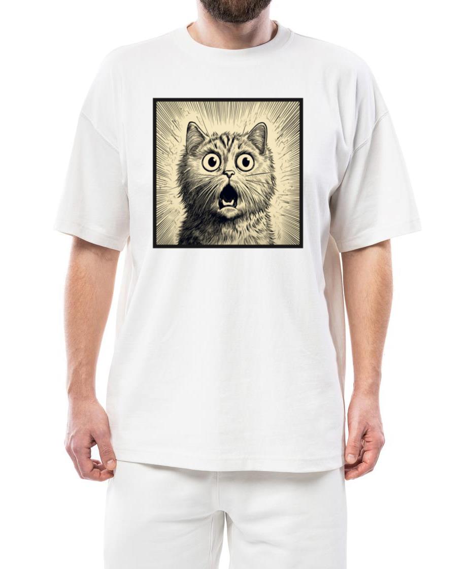 Shocked Cat Cartoon Vintage Cartoon Cat Crazy_7 - Unisex Standard T-Shirt