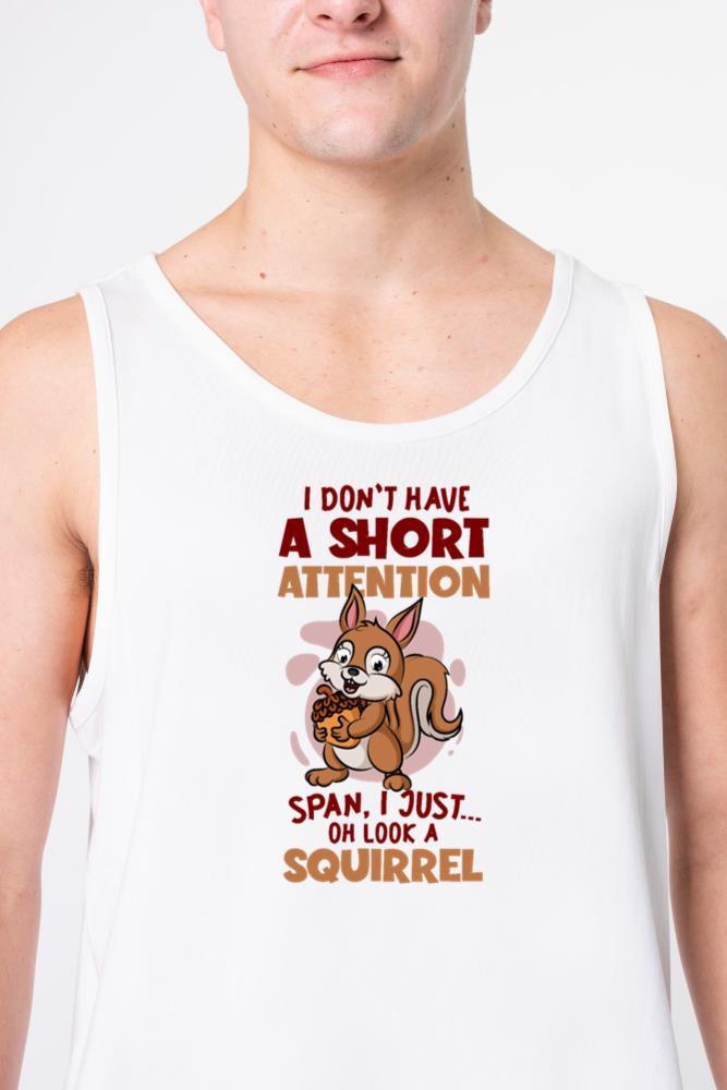 Short Attention Oh Look A Squirrel Japanese Fox - Unisex Tank Top