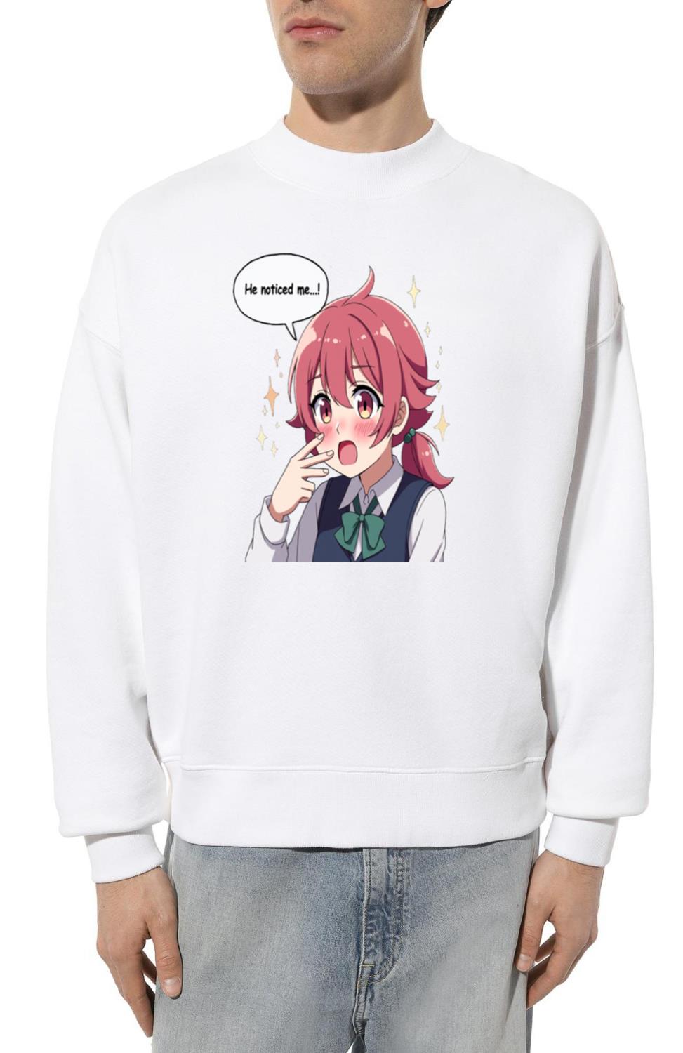 Shy anime girl from boys - Unisex Sweatshirt