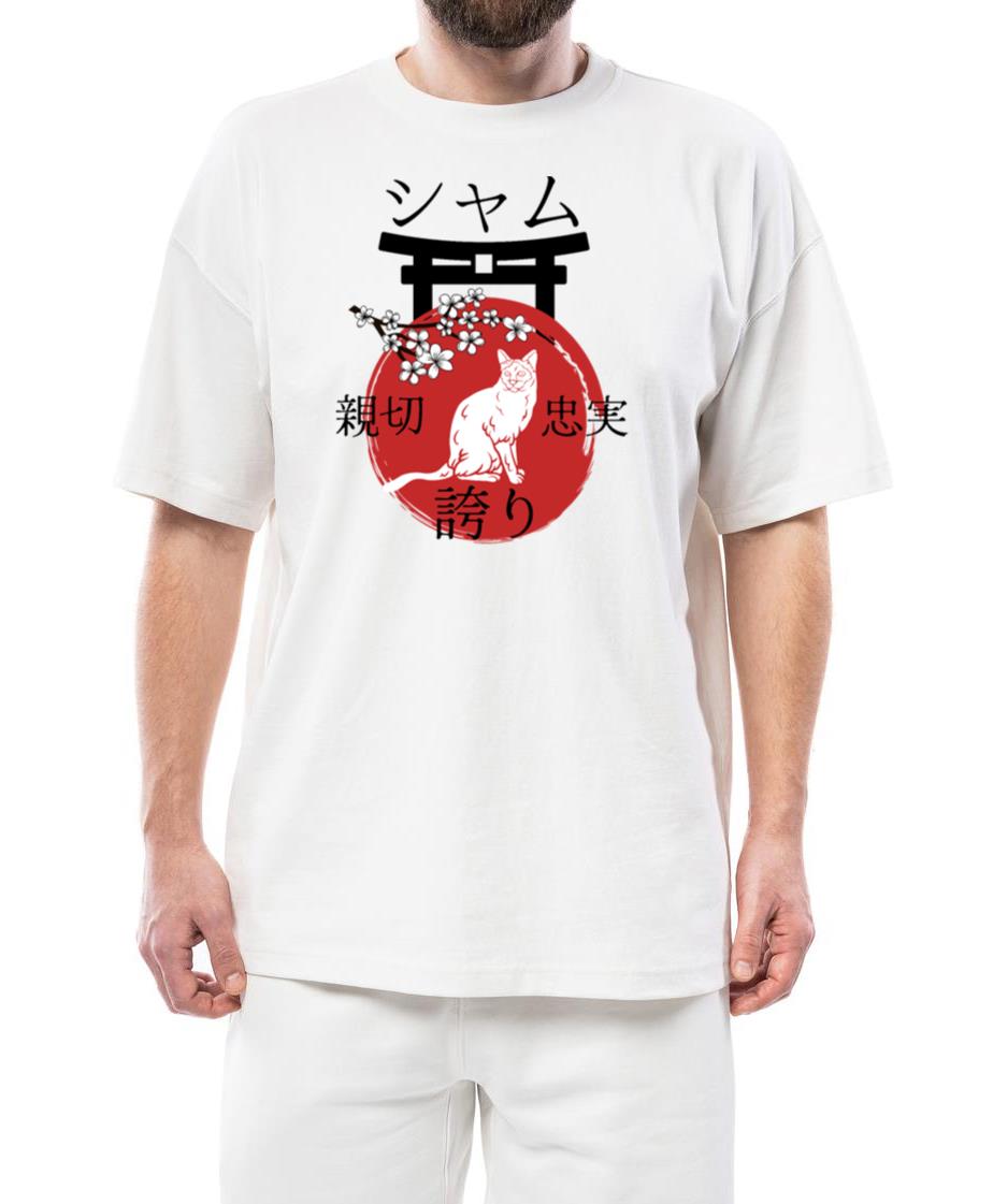 Siamese Cat Japan Kanji Style Cat Lover - Unisex Standard T-Shirt