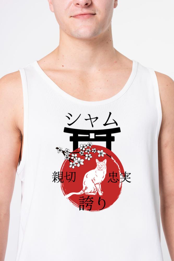 Siamese Cat Japan Kanji Style Cat Lover - Unisex Tank Top