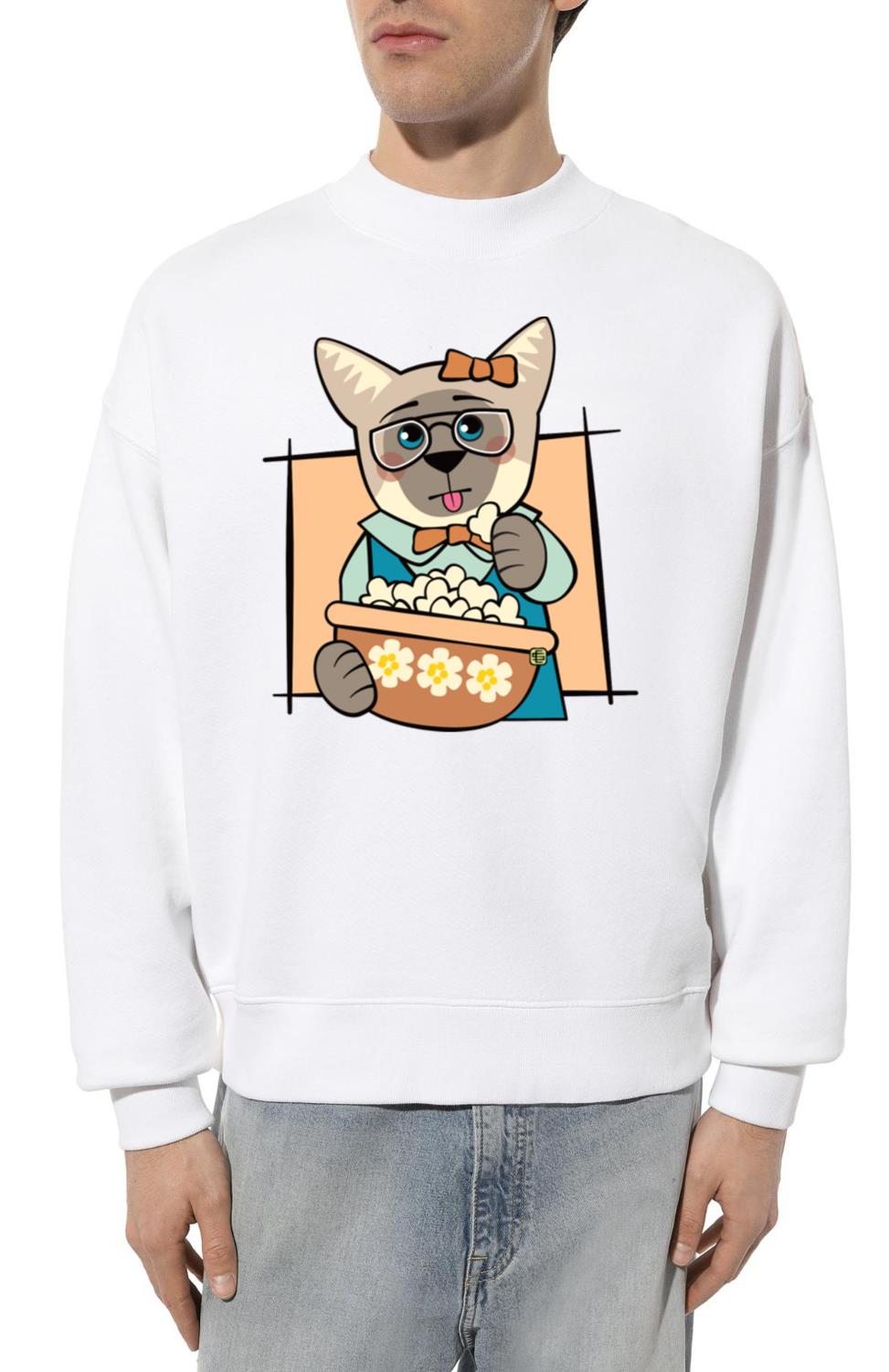 Siamese Cat Popcorn Movies - Unisex Sweatshirt