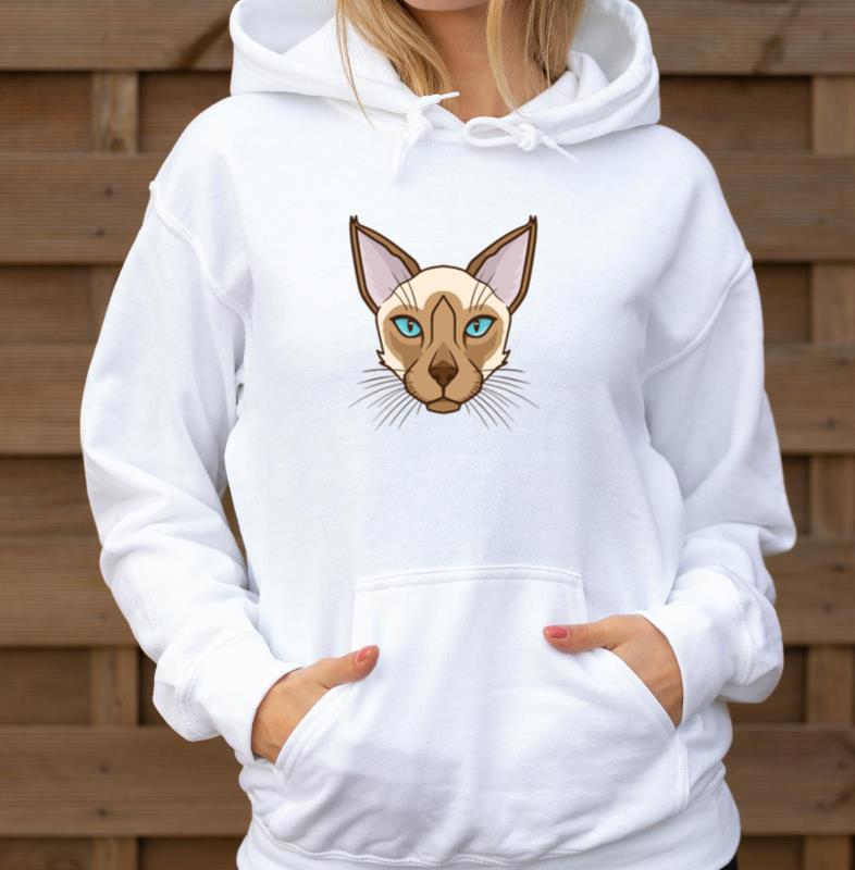 Siamese Cat Profile Picture Pet Male Cat - Unisex Hoodie