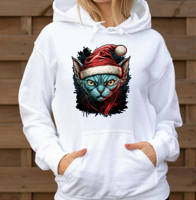 Siamese cat with Santa hat - Unisex Hoodie