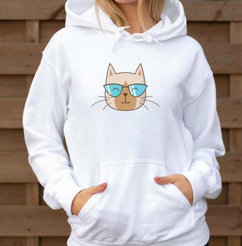 Siamese Cat with Sunglasses Pet - Unisex Hoodie