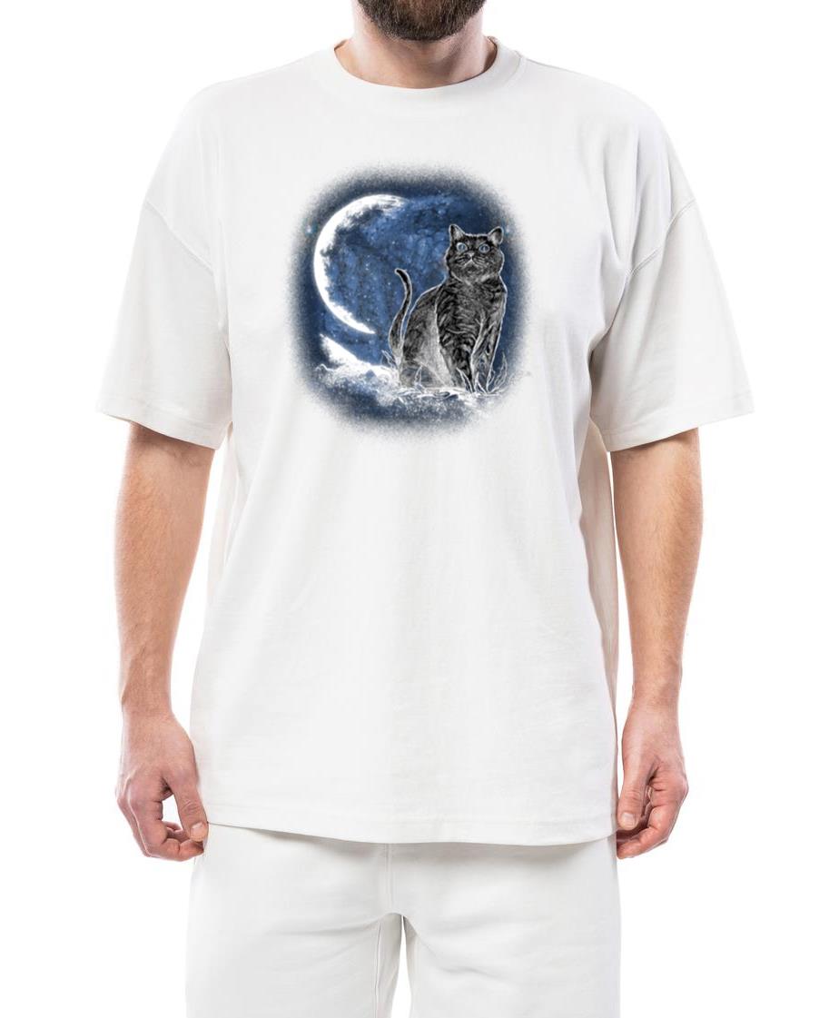 Silhouette Fantasy Cat Feline Animal Moon Decor - Unisex Standard T-Shirt