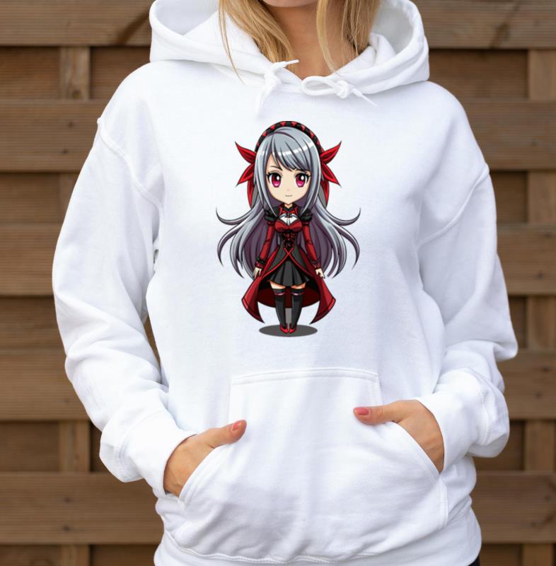 Silver Hair Gothic Anime Girl - Unisex Hoodie
