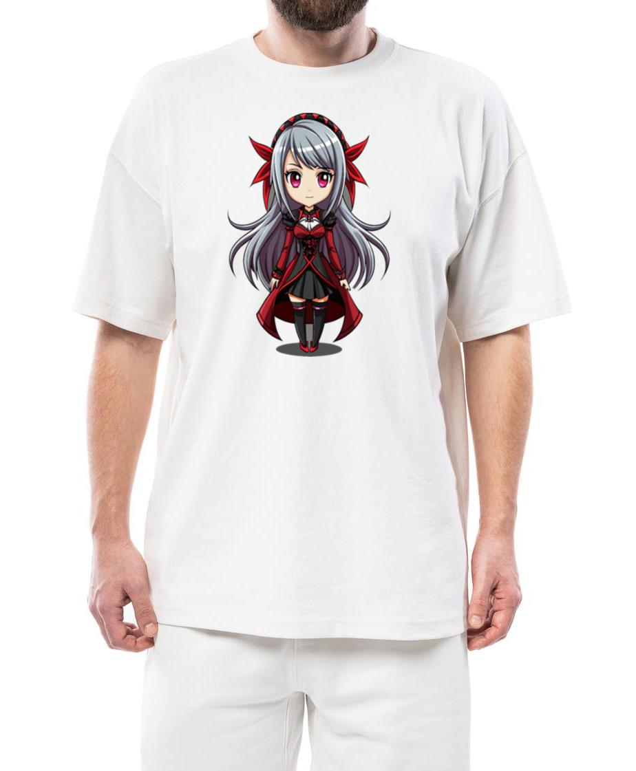 Silver Hair Gothic Anime Girl - Unisex Standard T-Shirt