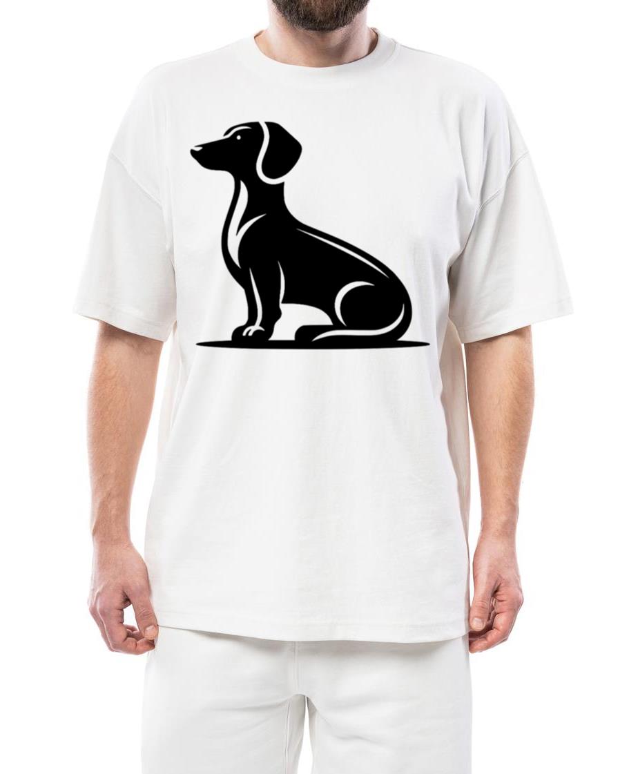 Simple Dog Motif Hunting Dog Silhouette - Unisex Standard T-Shirt