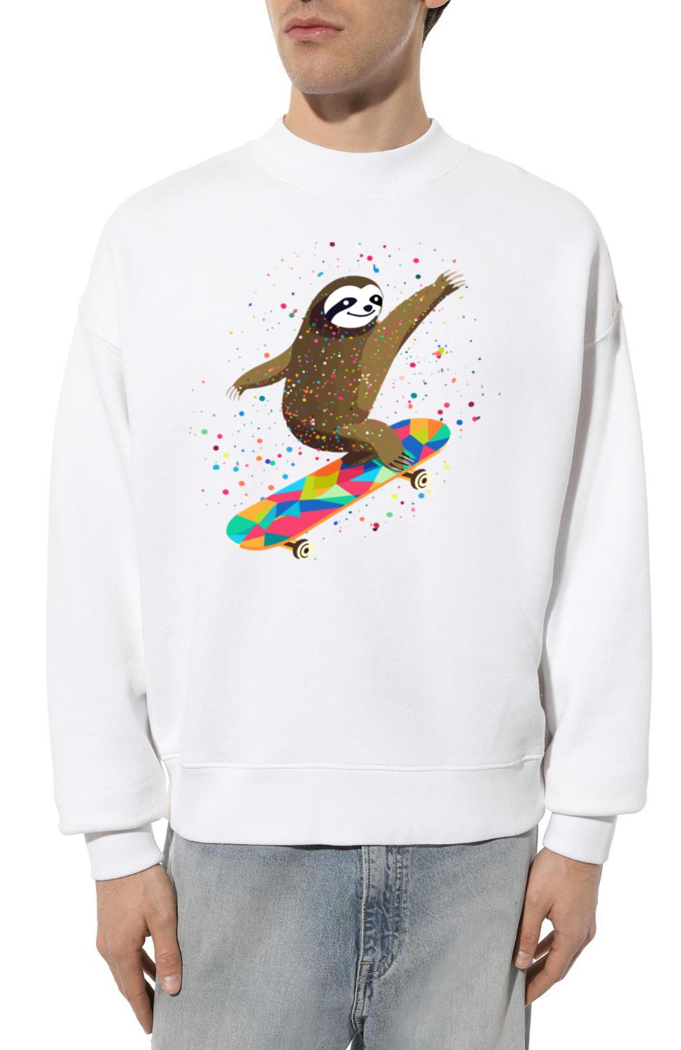 Skateboarding Sloth for Skaters_1 - Unisex Sweatshirt
