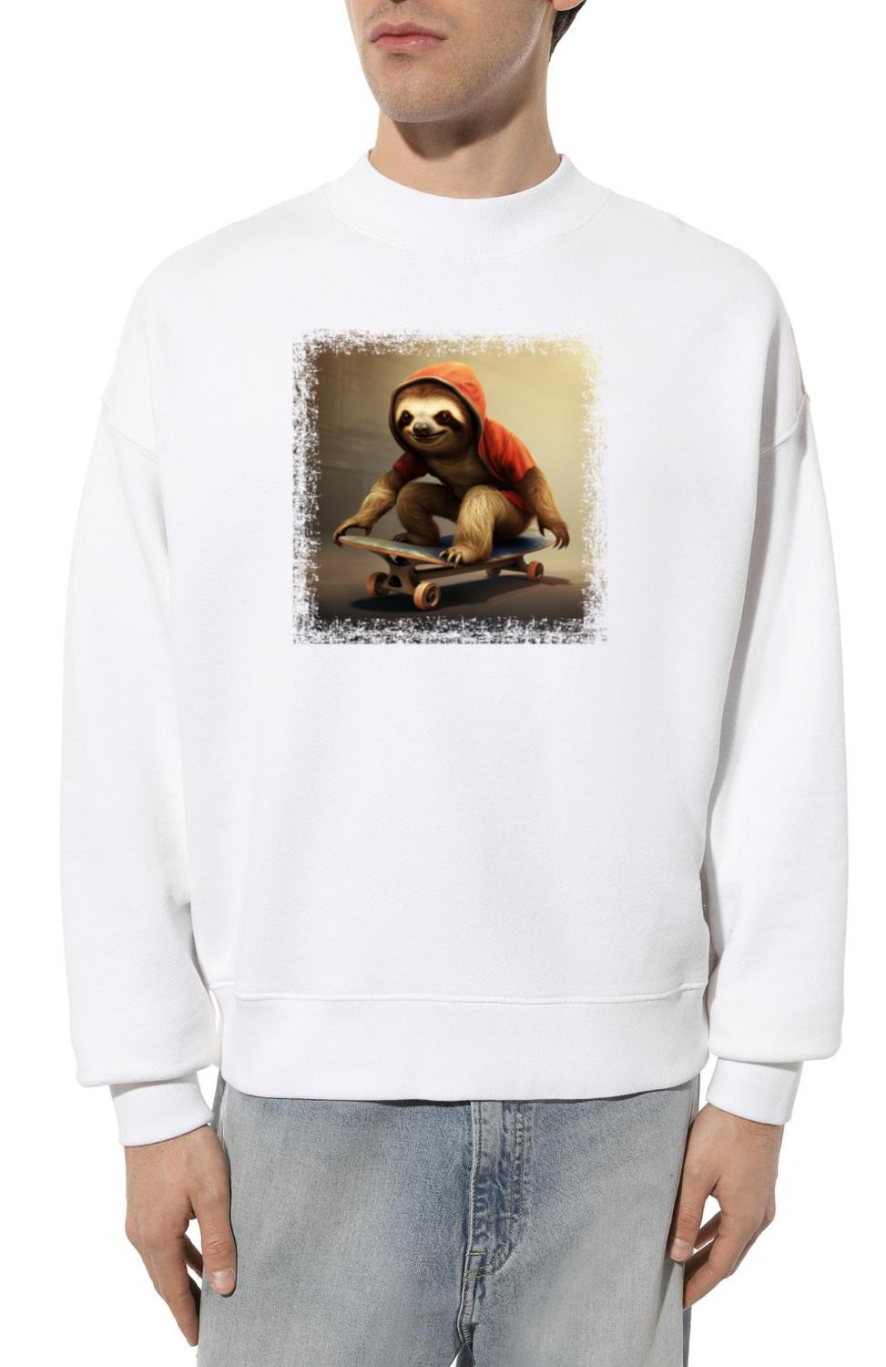Skating Sloth in Hoodie - Cool Grunge Design - Unisex Sweatshirt